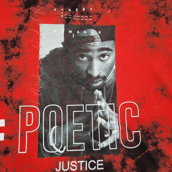Tupac Shakur 2Pac Poetic Justice T-Shirt Mens Large Oversized Baggy - Picture 2 of 8